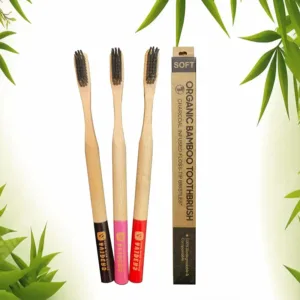 AVIDERS™ Wooden Round Handle Bamboo Toothbrush Activated Ultra-Soft Bristles | Environment Friendly, BPA Free, Biodegradable and Compostable - Assorted color