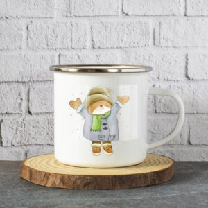 WhiteAviders-Mugs-stainless steel with a sleek Silver rim Enamel Mugs
