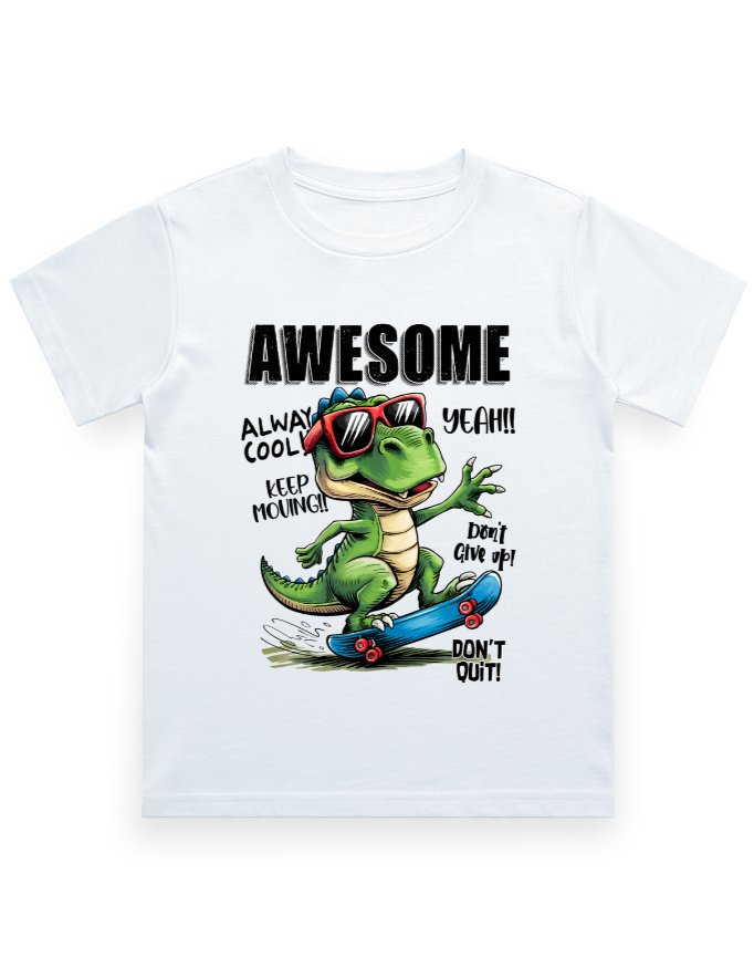 Aviders| Boy's Crew Neck T-Shirt | Awesome - Glow in the Dark Print