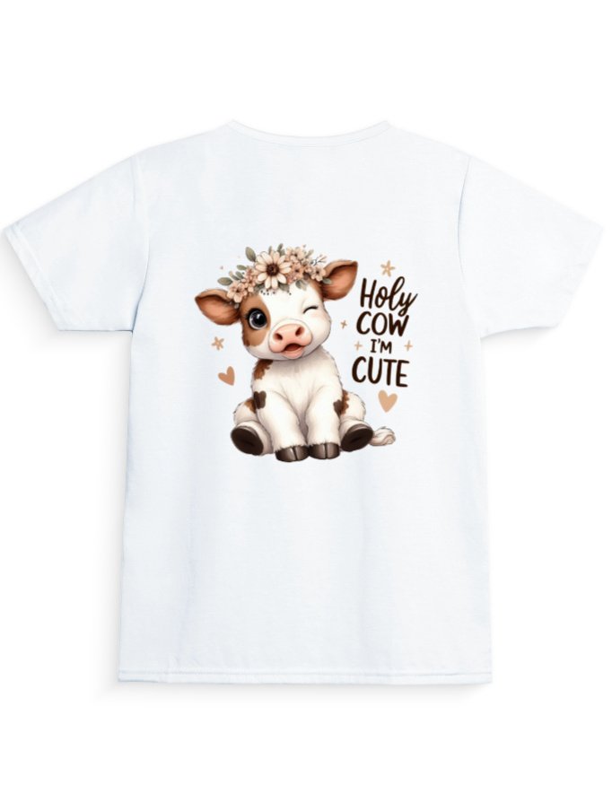 Aviders| Girl's Crew Neck T-Shirt | Holy COW I'm CUTE (100% cotton)