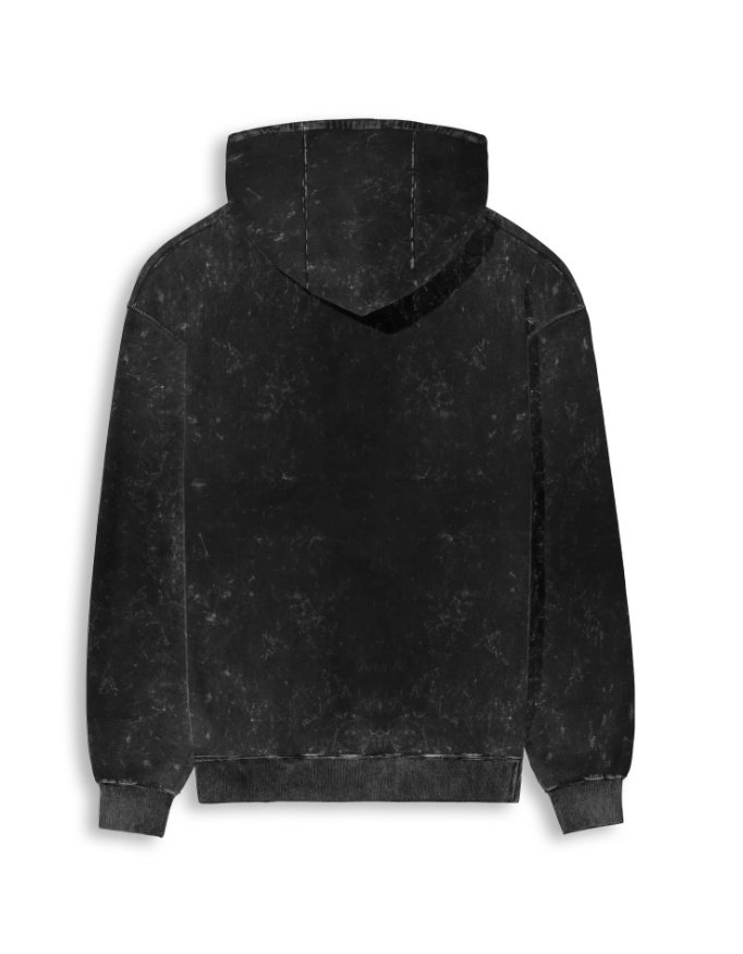 Aviders | Acid Washed Hoodie | 100% cotton (300 GSM) | Black / Nave Blue
