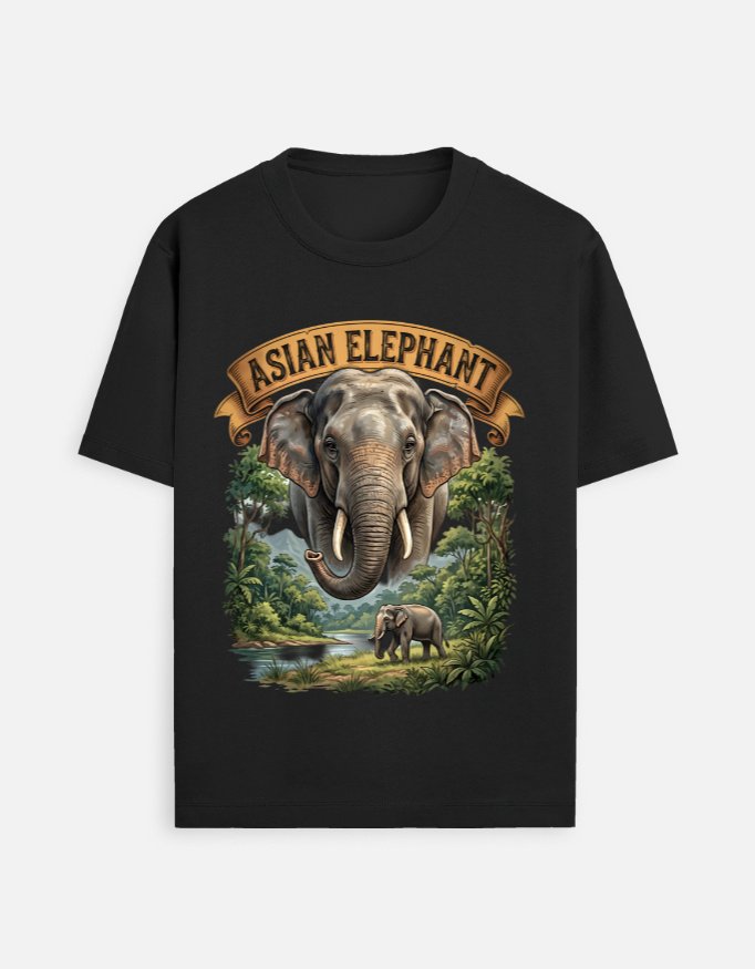 AVIDERS™  | Unisex Standard Crew T-Shirt | Asian Elephant |100% cotton | Regular Fit