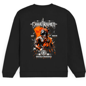 Aviders™ | Unisex Sweatshirt Puff Whit Printed | Chhatrapati Shivaji Maharaj
